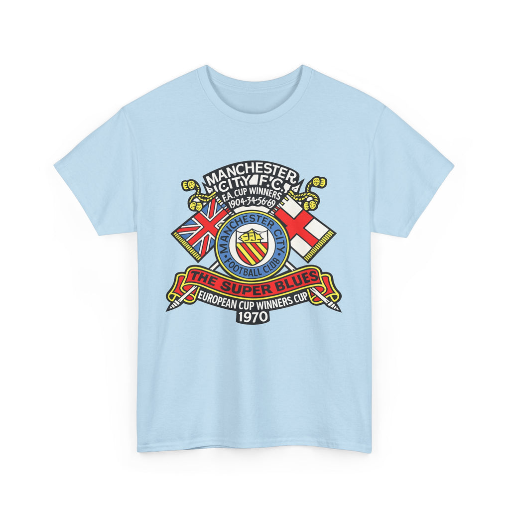 Manchester City Vintage Crest Tee — 'The Super Blues' 1970 European Cup Winners