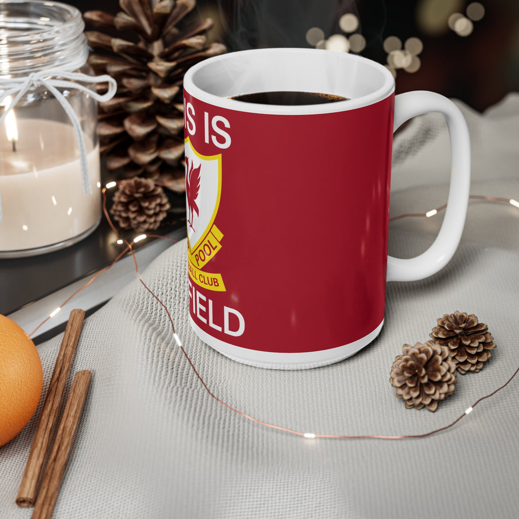 This Is Anfield Ceramic Coffee Mug — Liverpool FC Crest Red 11oz & 15oz