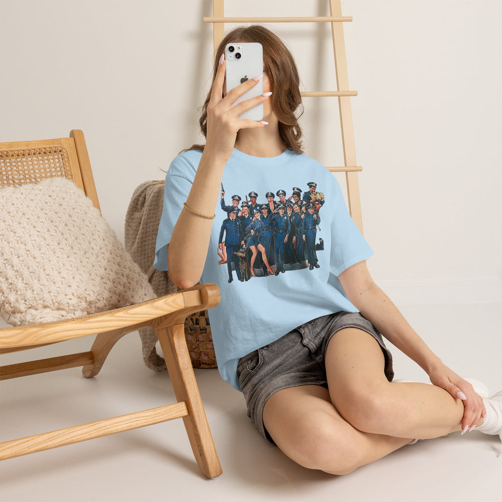 Police Academy Movie Inspired Cotton T‑Shirt — Retro Squad Photo Tee
