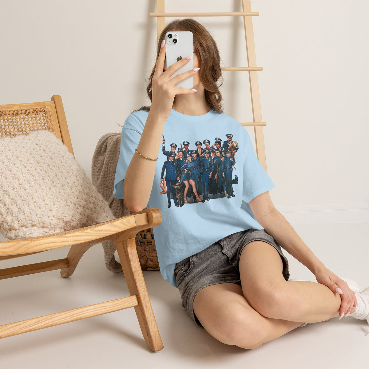 Police Academy Movie Inspired Cotton T‑Shirt — Retro Squad Photo Tee