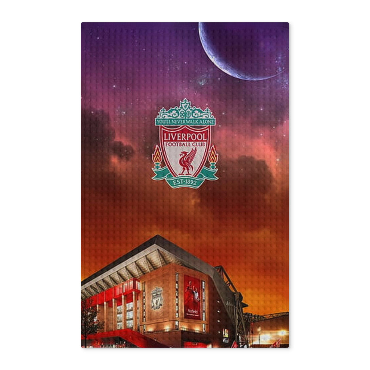 Liverpool FC Anfield Skyline Tea Towel — Waffle Double-Sided Stadium Design