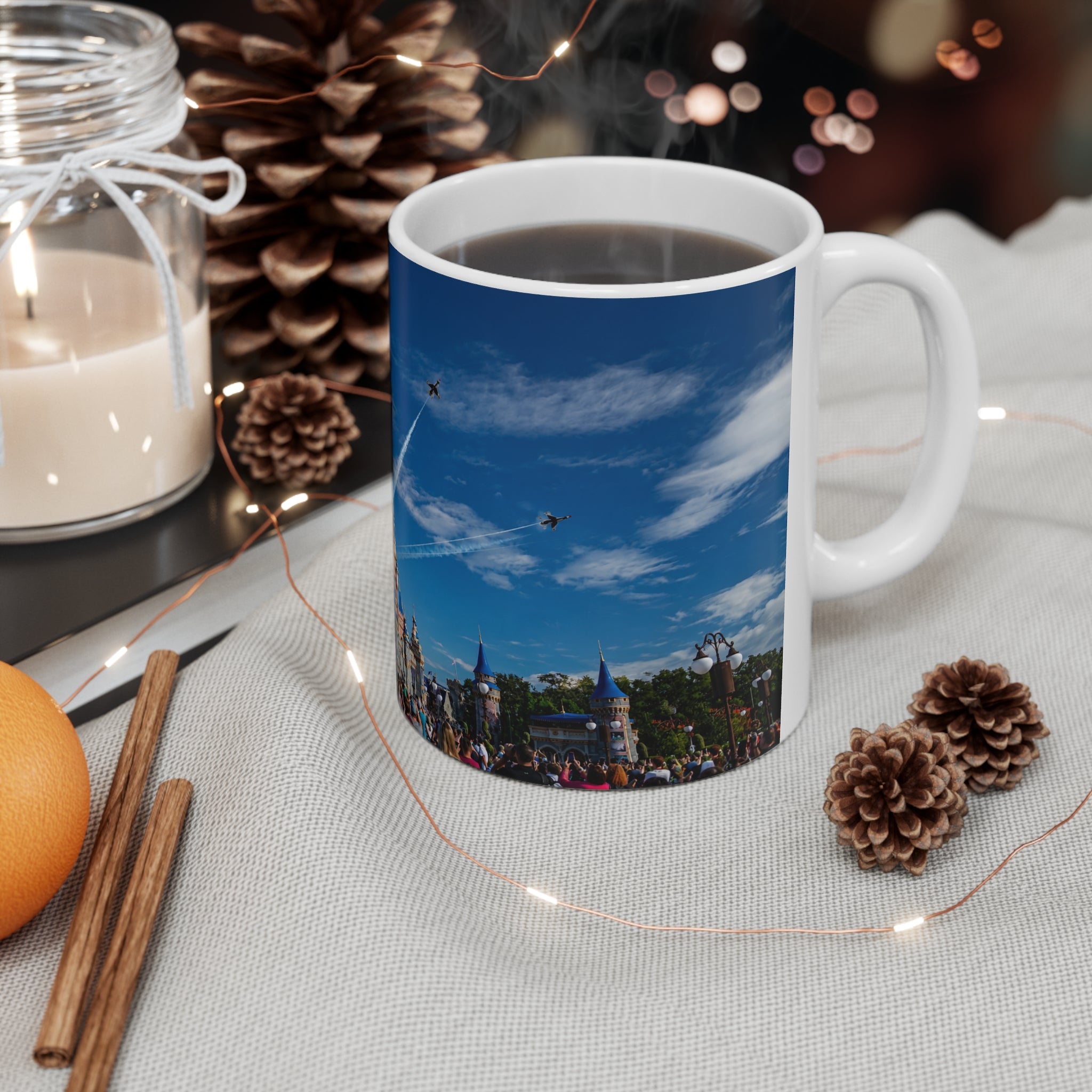Magic Kingdom Fly over Ceramic Mug — 11oz/15oz Souvenir Coffee Cup