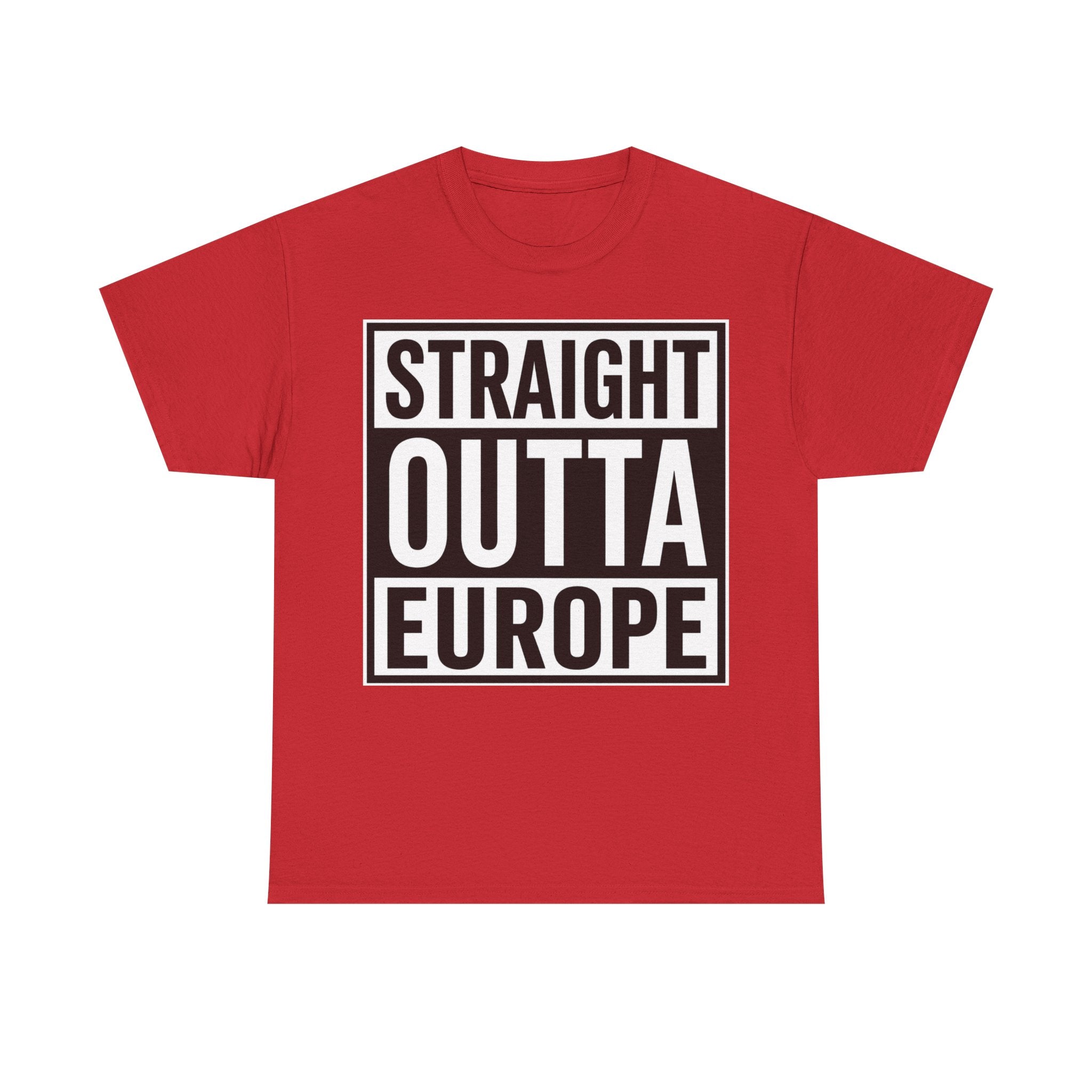 Straight Outta Europe T-Shirt — Bold Black Box Graphic Tee