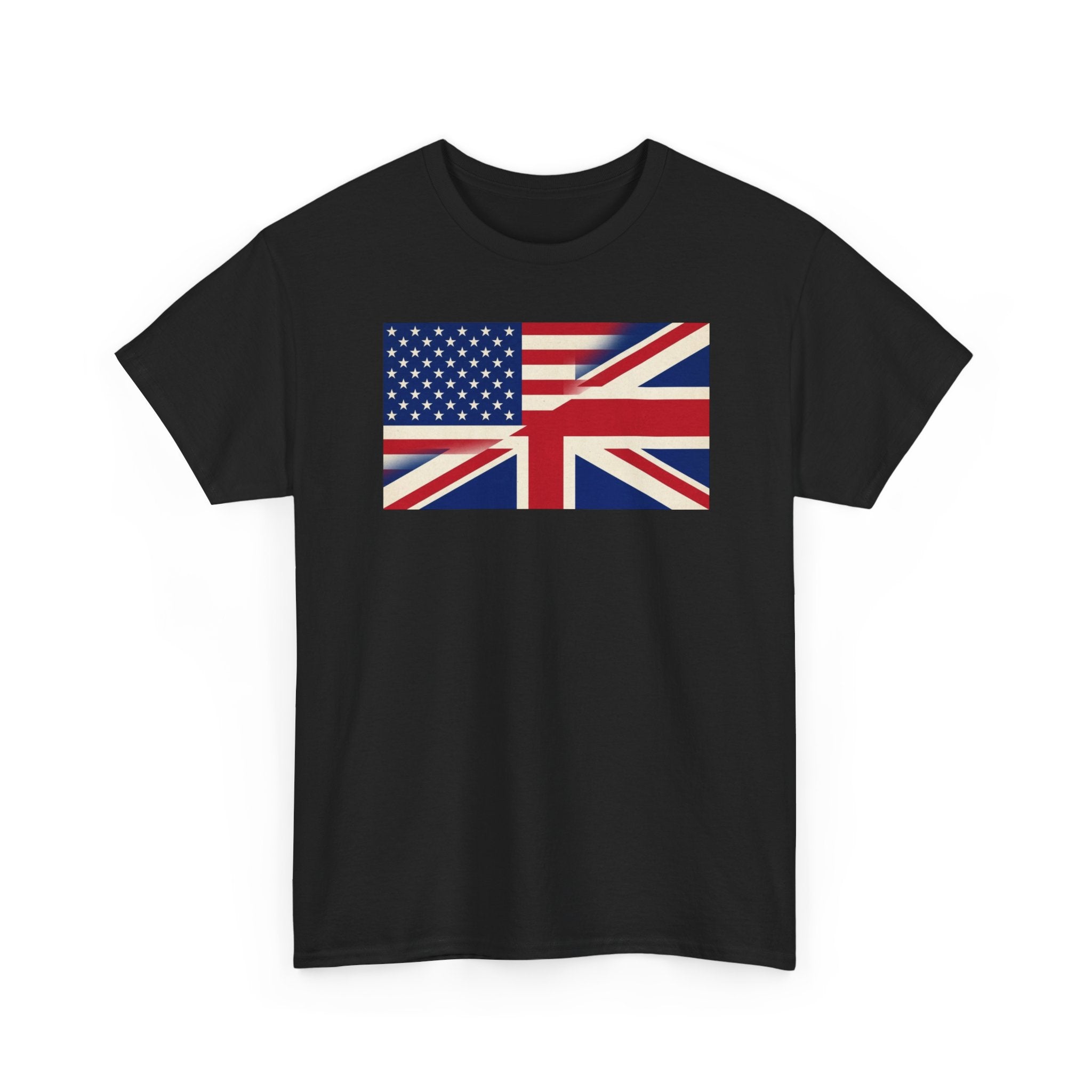 USA-UK Flag Graphic Tee — American British Union Jack Mashup T-Shirt