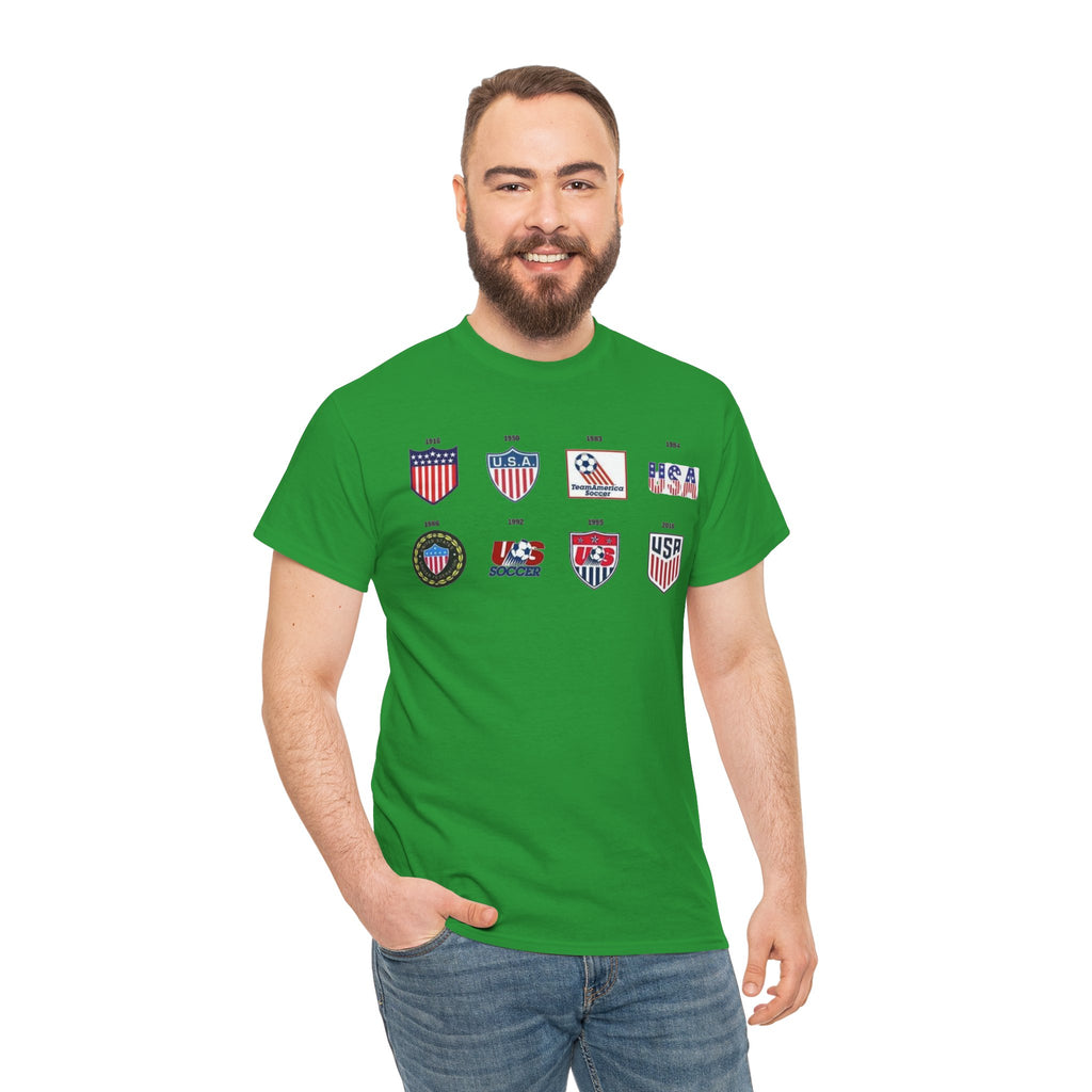 USA Soccer Logos Graphic Tee — Retro American Soccer Logo T‑Shirt
