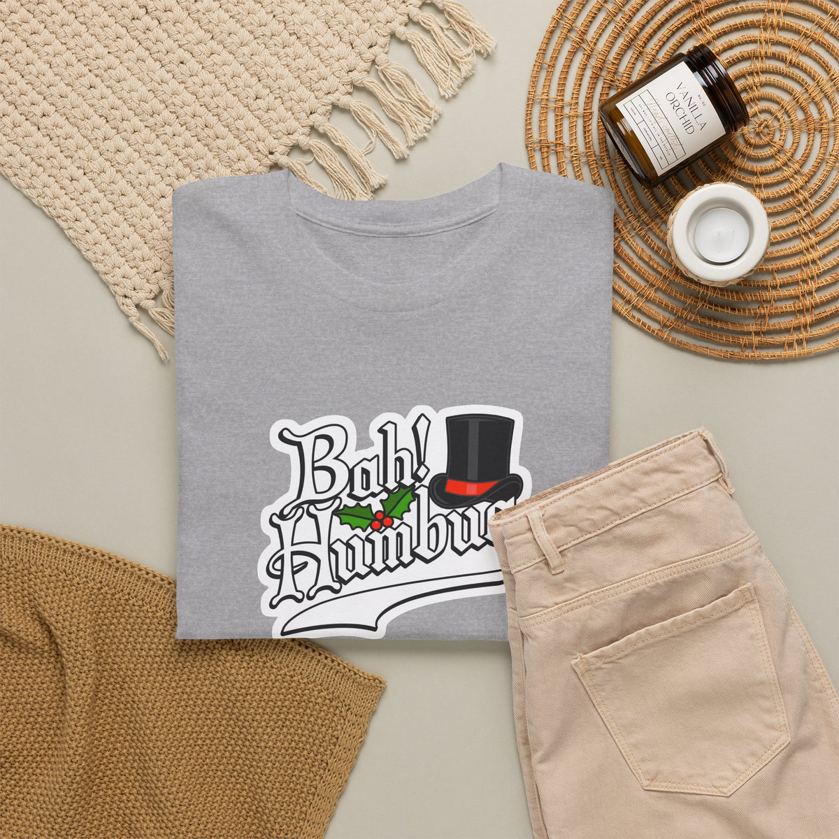 Bah Humbug Christmas Graphic Cotton T-Shirt / Tee