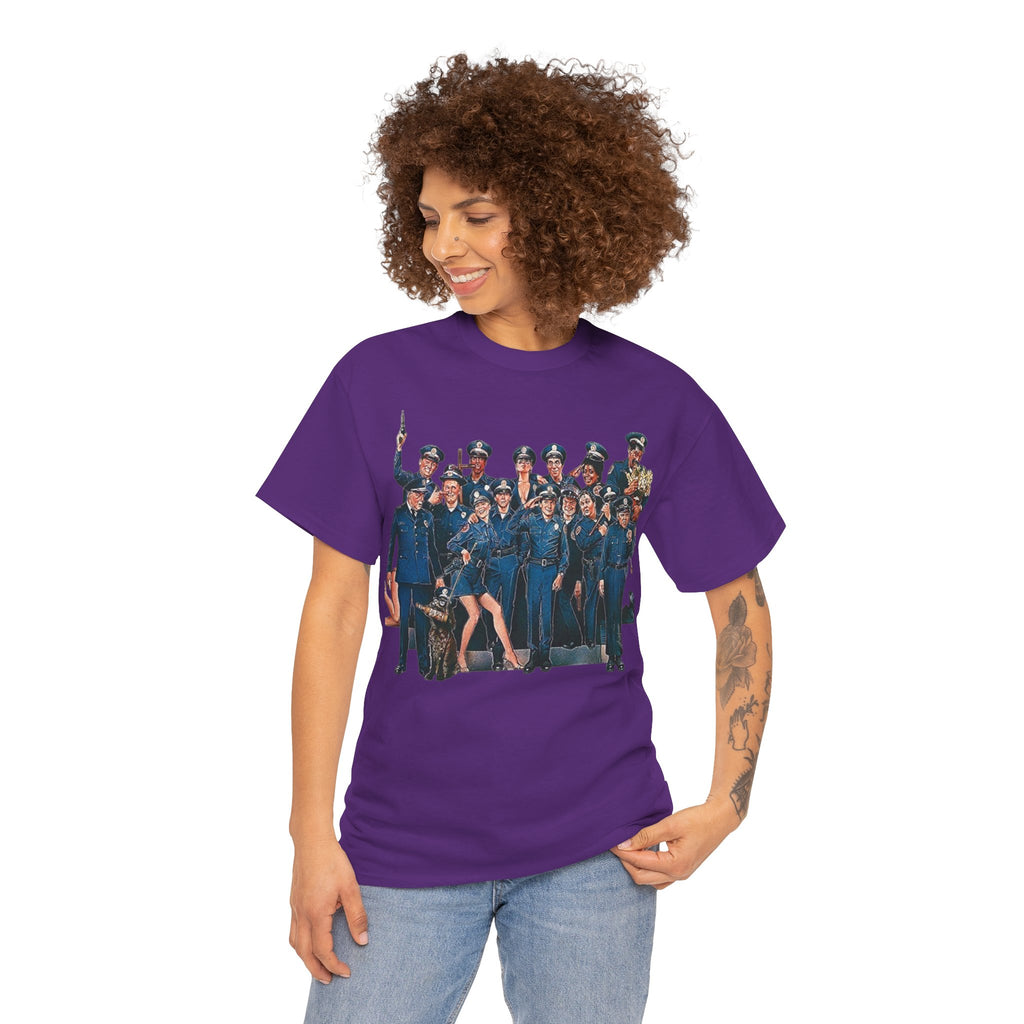 Police Academy Movie Inspired Cotton T‑Shirt — Retro Squad Photo Tee