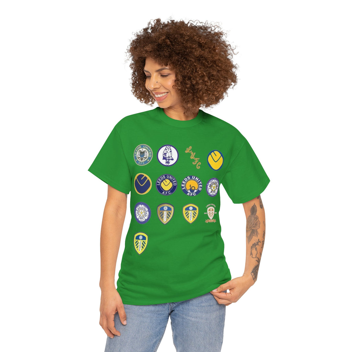 Leeds United Retro Crest Cotton T-Shirt — Vintage Football Club Emblem Tee
