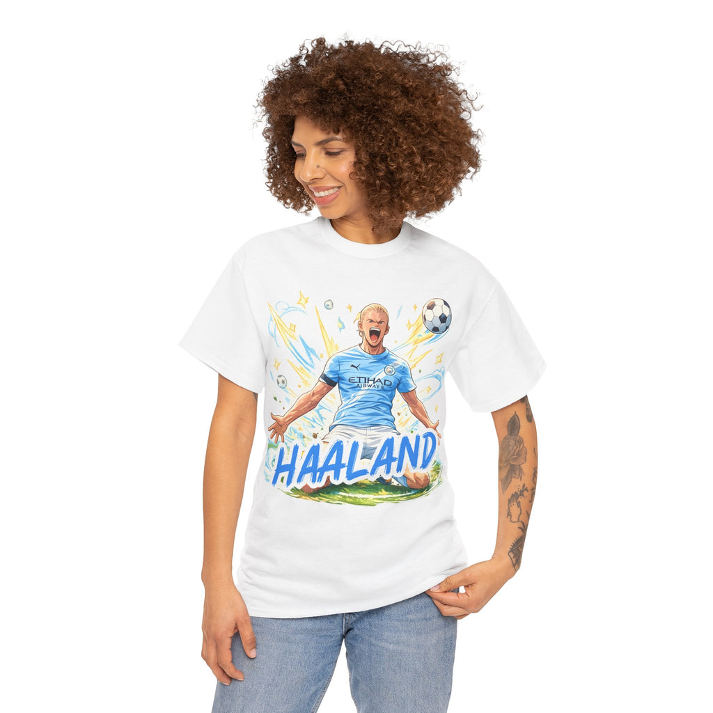 Erling Haaland Anime Fan Tee — Celebratory Football Player Graphic T-Shirt