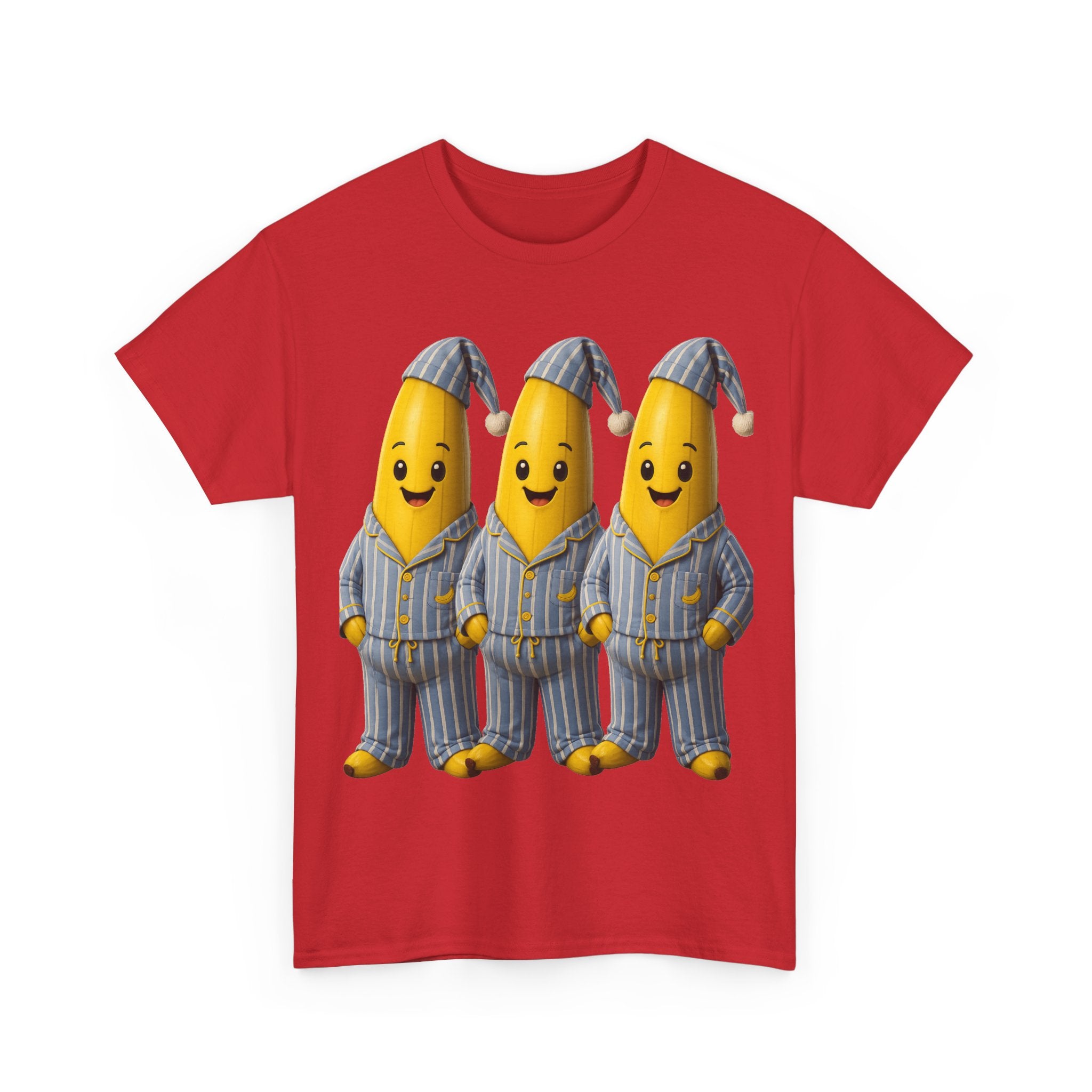 Bananas in Pyjamas – Three Smiling Bananas in Striped Pajamas Graphic T-Shirt