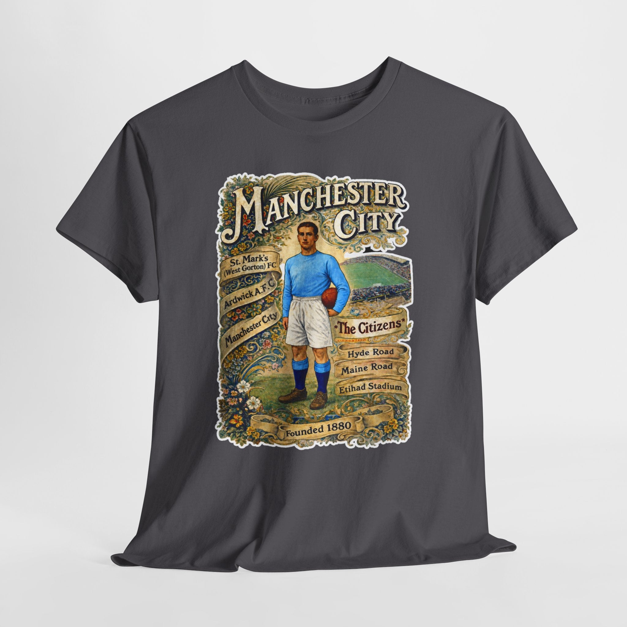 Manchester City Vintage Football Tee — Retro Soccer Graphic T-Shirt