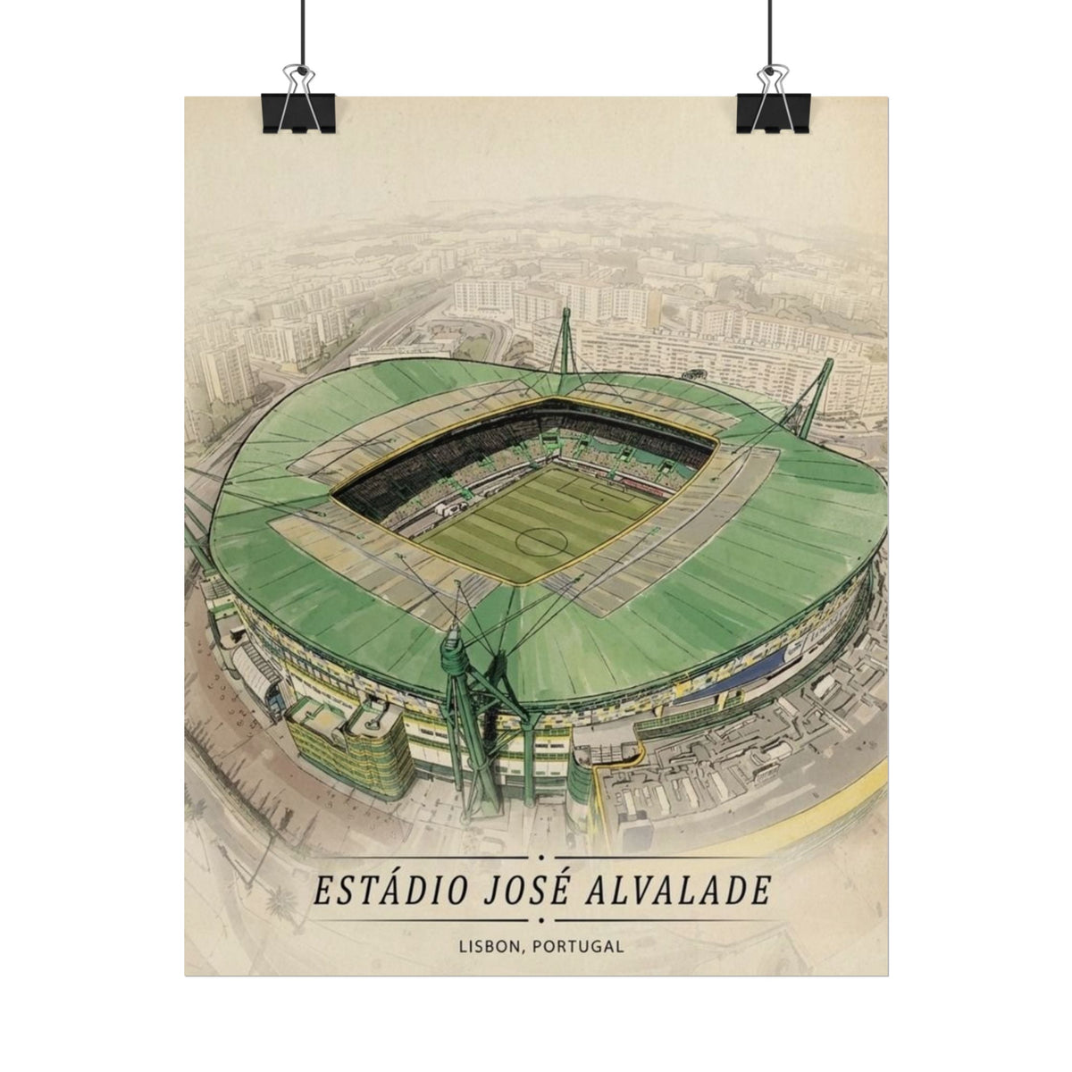 Estádio José Alvalade Rolled Poster — Lisbon Stadium Wall Art
