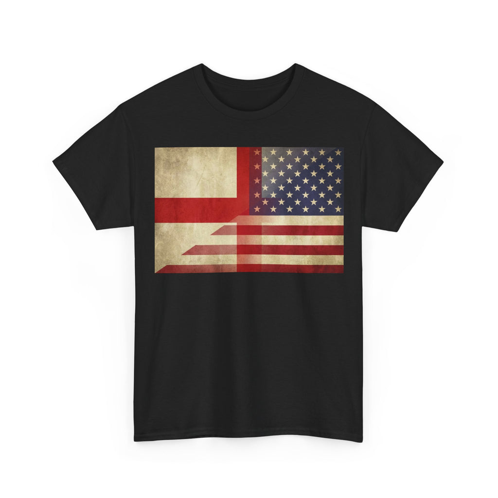 Vintage England-USA Flag T-Shirt — Retro Anglo-American Pride Tee