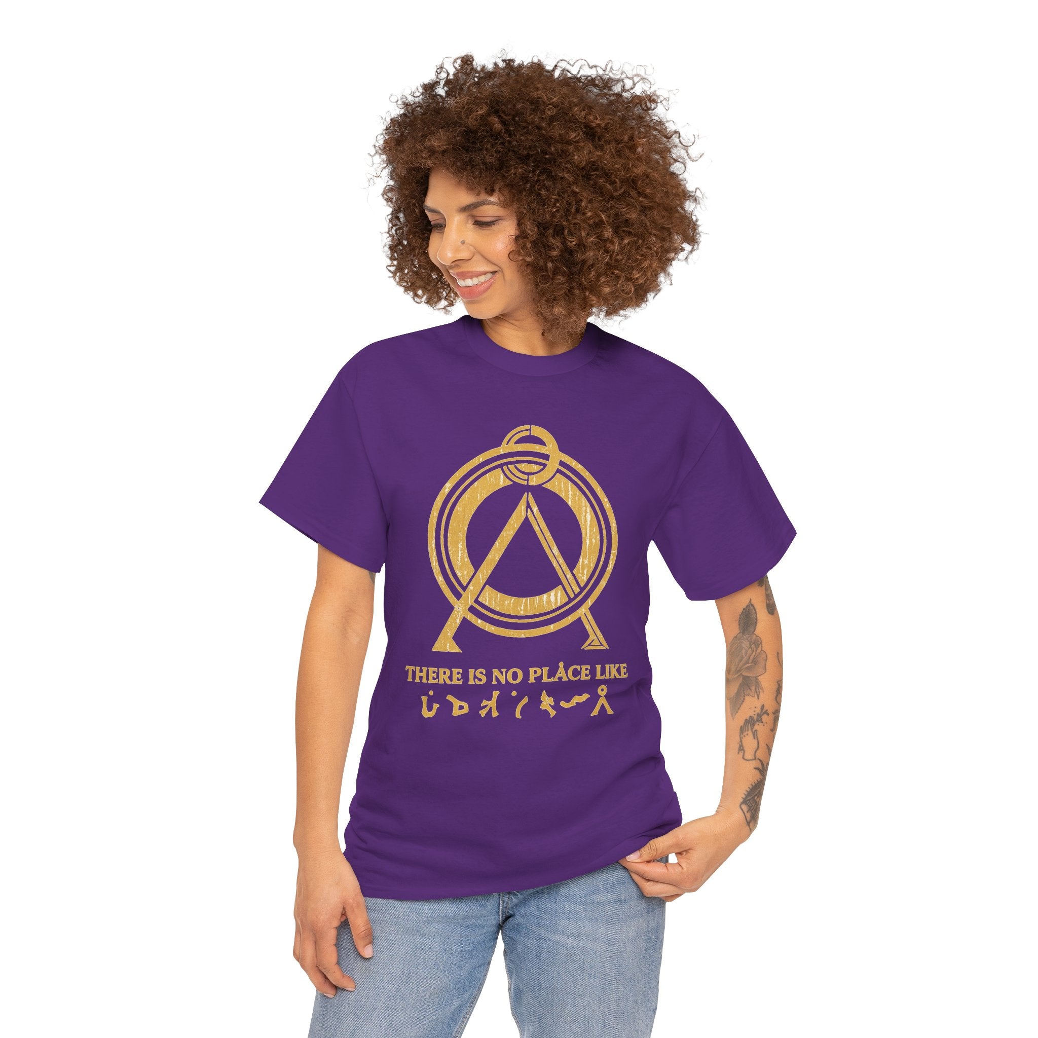 There Is No Place Like Home Graphic Tee — Vintage Gold Sigil T‑Shirt