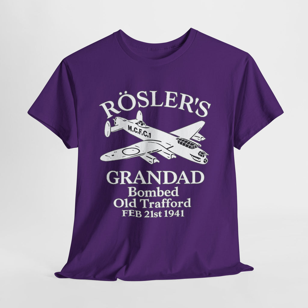 Rösler's Grandad Bombed Old Trafford Tee — WWII Tribute Military Plane Shirt (Feb 21, 1941)