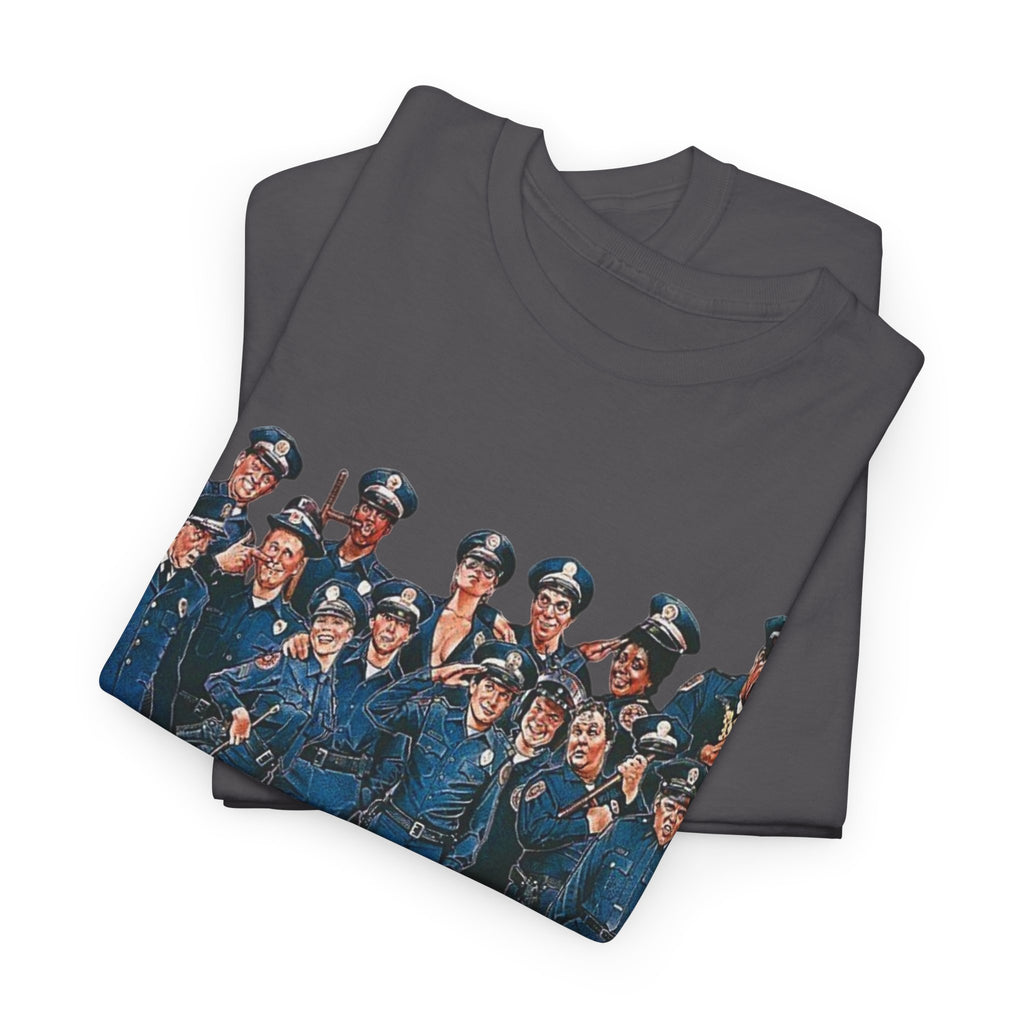 Police Academy Movie Inspired Cotton T‑Shirt — Retro Squad Photo Tee