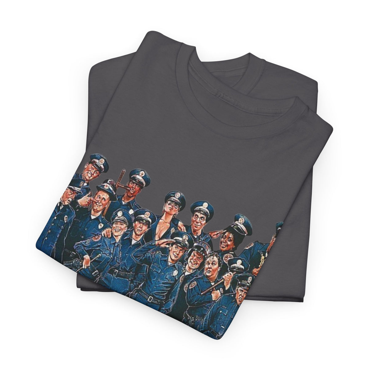 Police Academy Movie Inspired Cotton T‑Shirt — Retro Squad Photo Tee