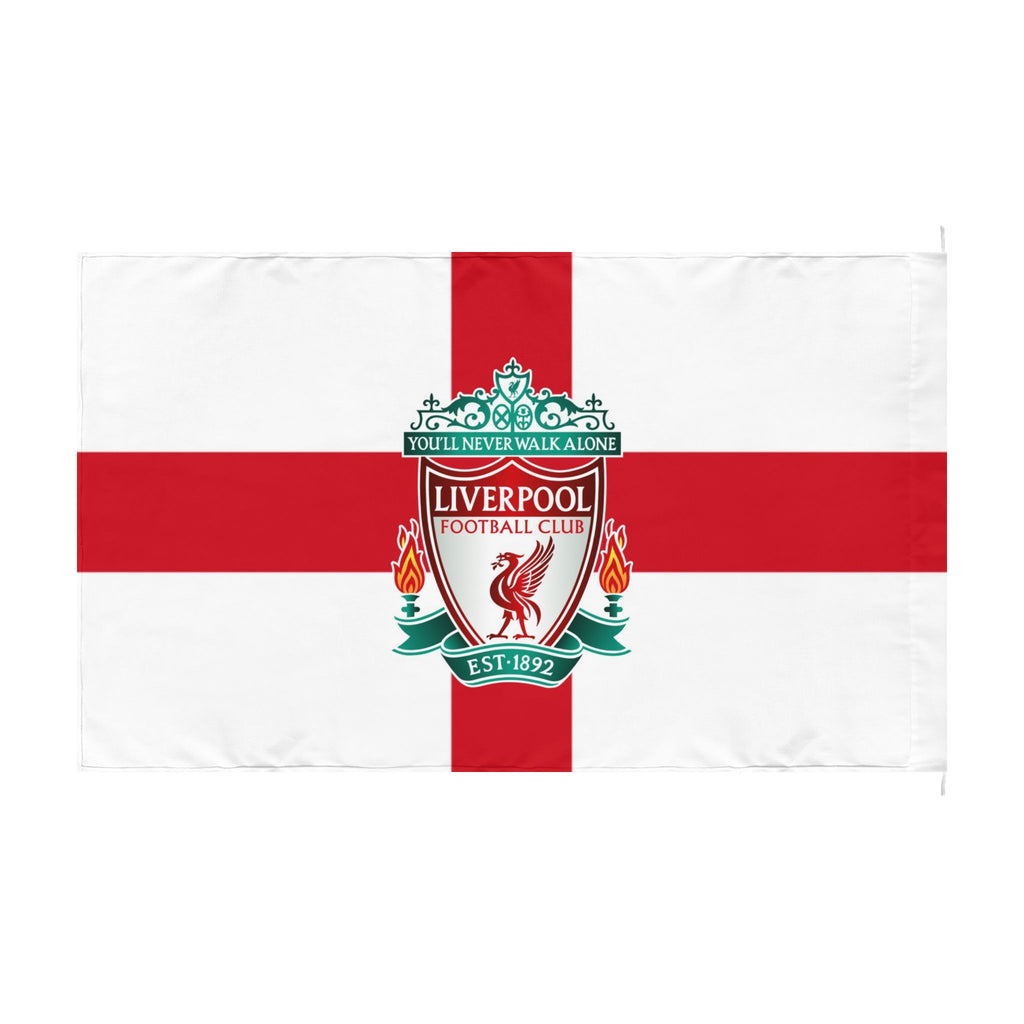 Double-Sided Football Club Flag — Red Cross Crest Design