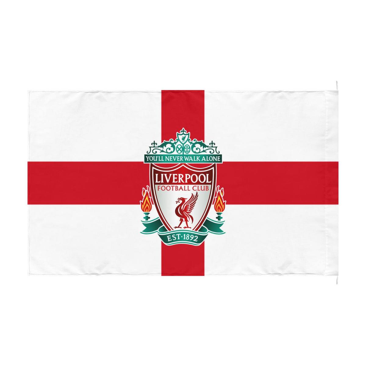 Double-Sided Football Club Flag — Red Cross Crest Design