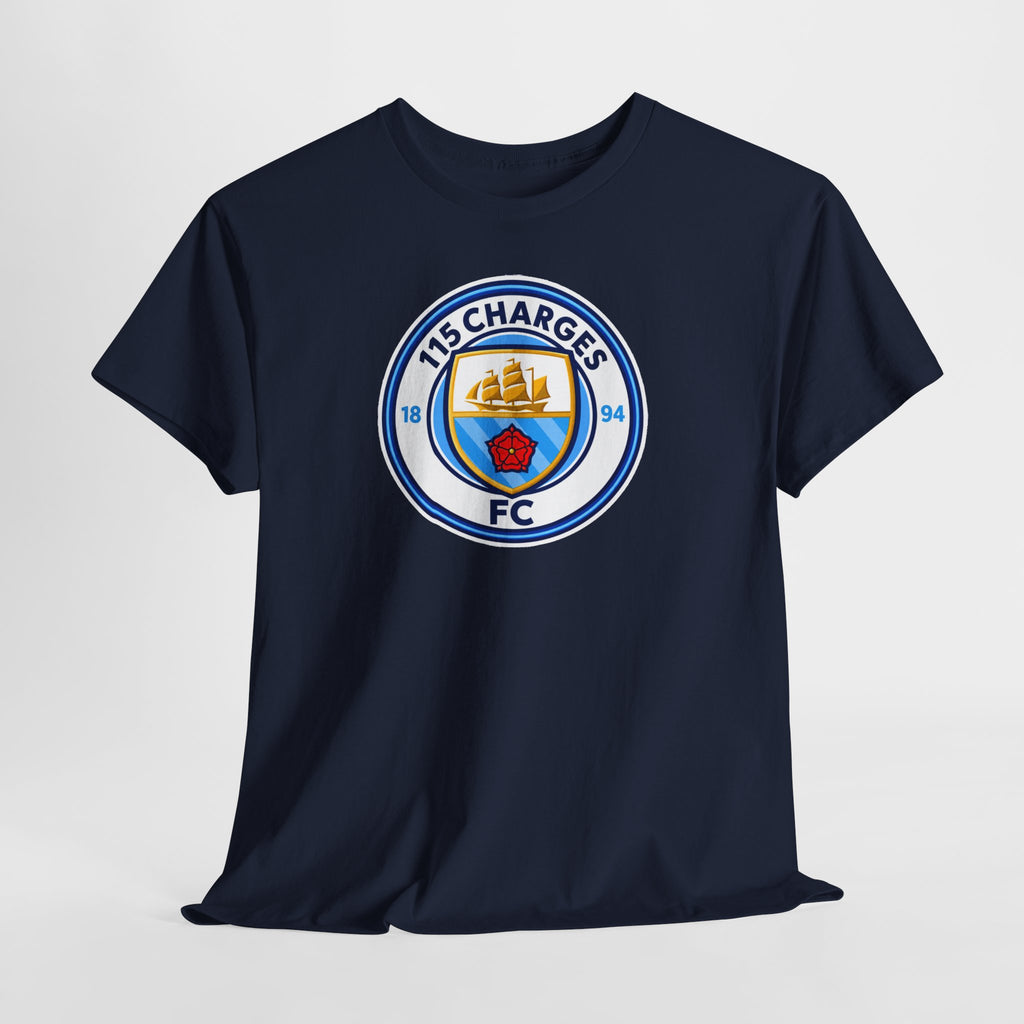 115 Charges FC Crest Cotton Tee — Vintage Blue Club Logo T-Shirt