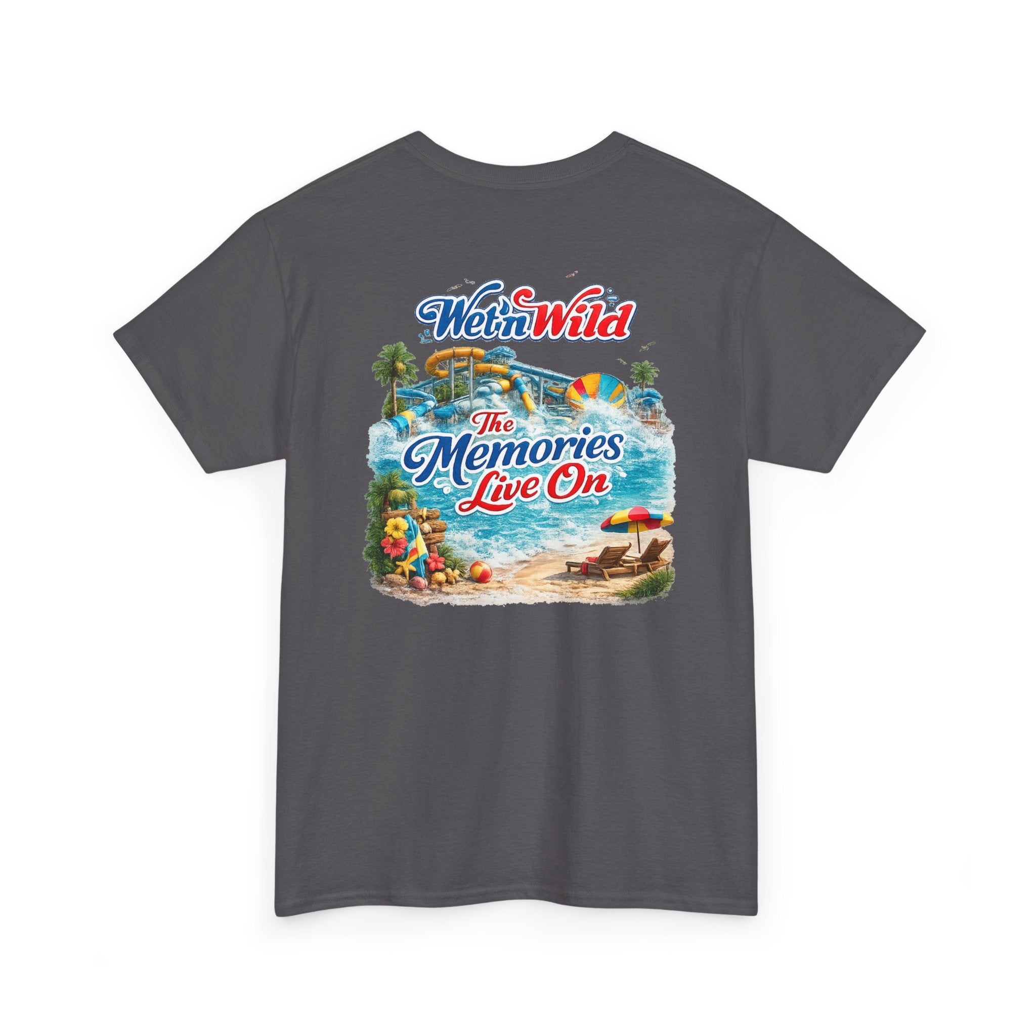 Wet'n Wild Beach Tee — "The Memories Live On" Retro Island Graphic Shirt