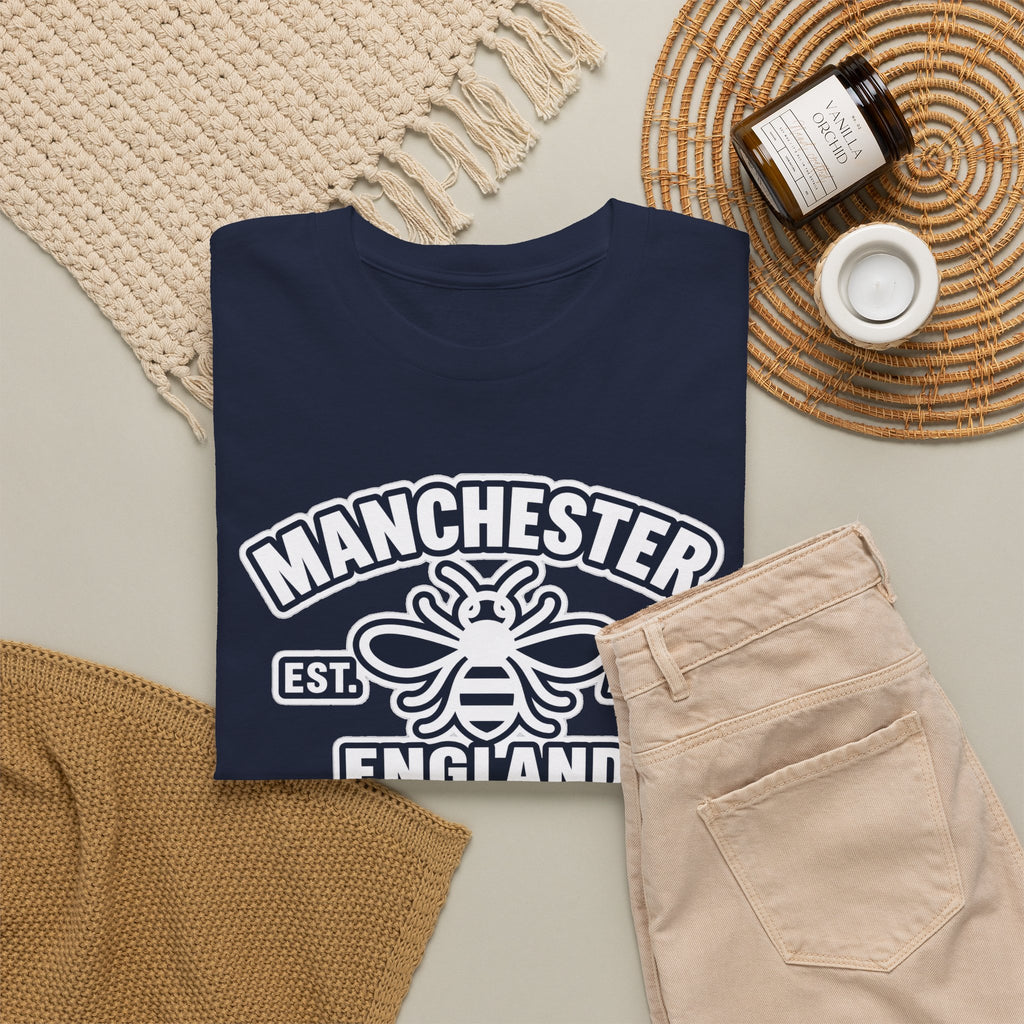 Manchester Bee Cotton T-Shirt – Established 1979 England Graphic Tee