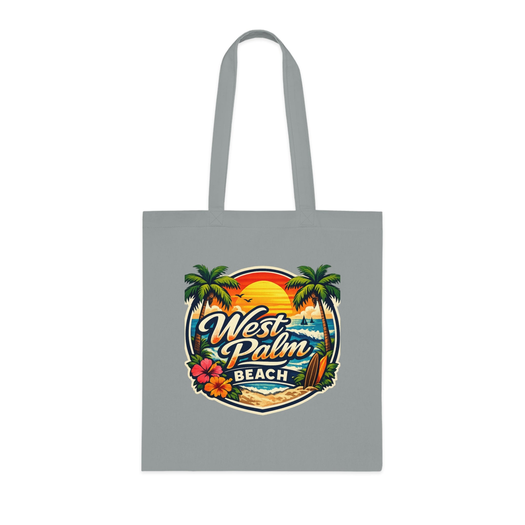 Rio de Janeiro / West Palm Beach Beach Tote — Retro Tropical Cotton Tote Bag