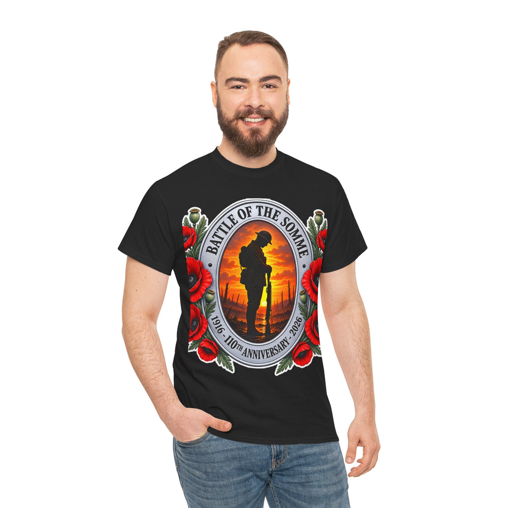 Battle of the Somme Memorial Cotton T-Shirt — 100th Anniversary Poppy Tribute