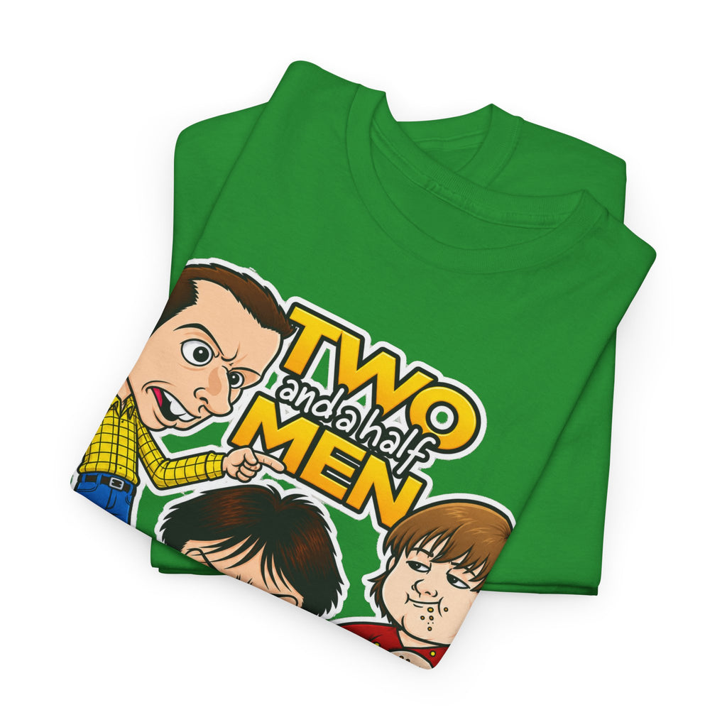Two and a Half Men Inspired Cartoon Tee — Retro TV Comedy Graphic T-Shirt