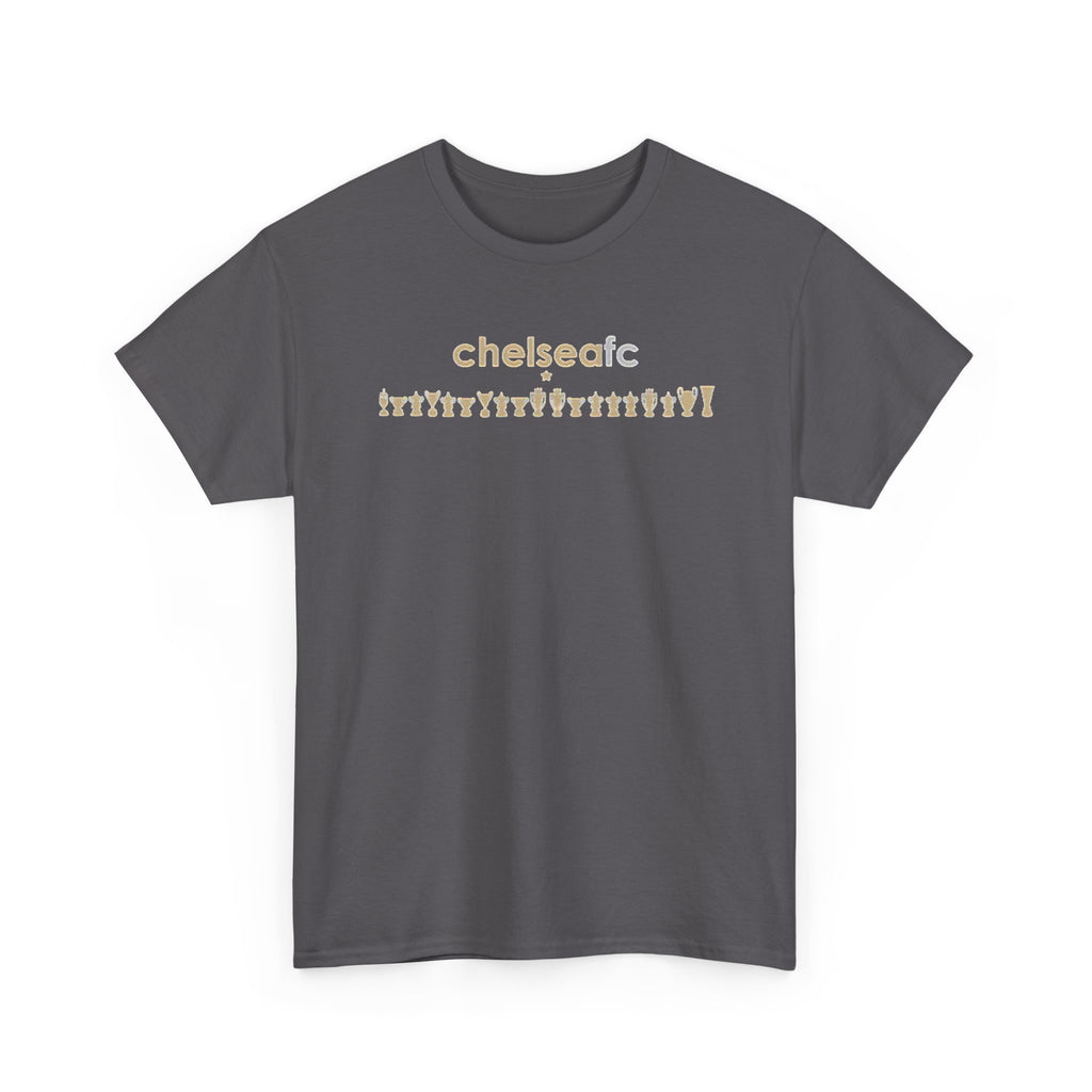 Chelsea FC Retro Silhouette Tee — Beige Logo Football Fans Shirt