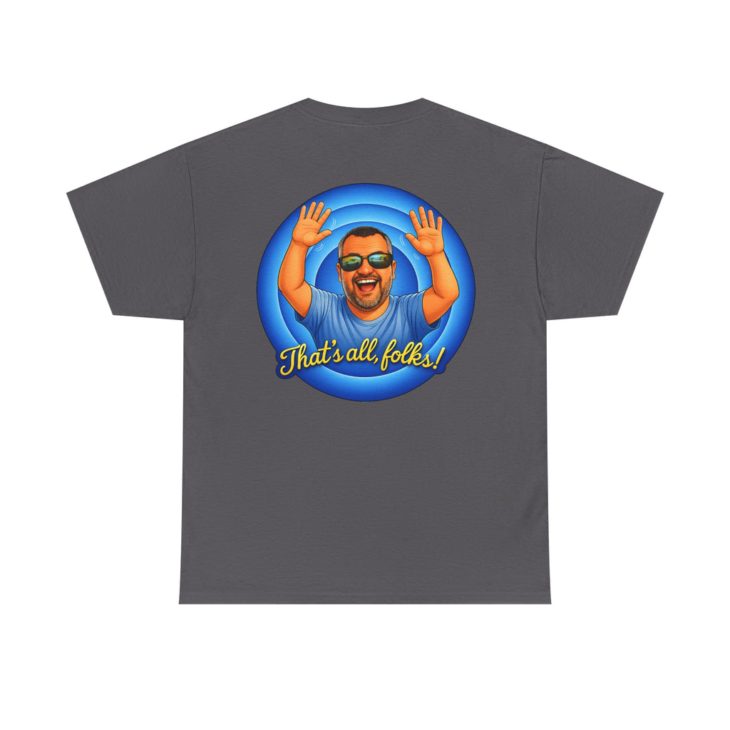 T-Shirt — "That's All, Folks!" Waving Portrait Graphic Tee