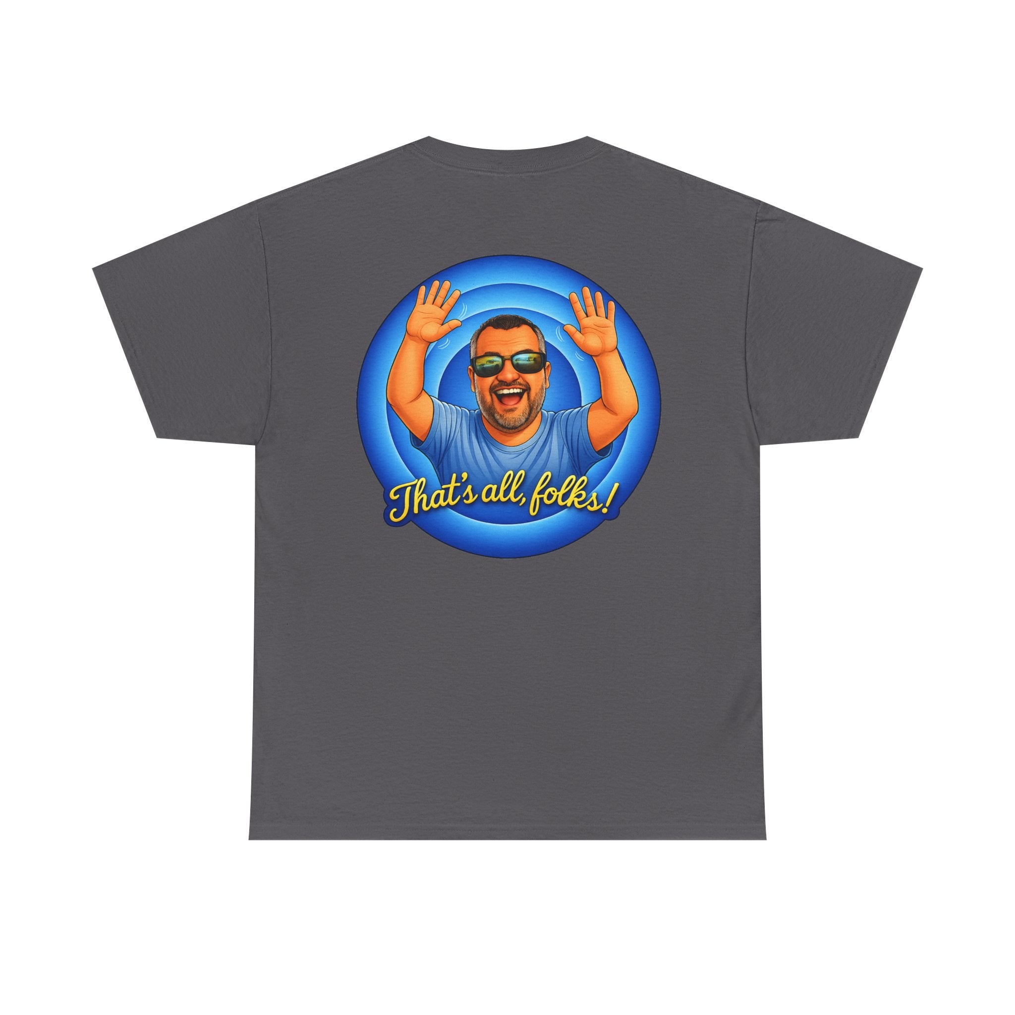 T-Shirt — "That's All, Folks!" Waving Portrait Graphic Tee