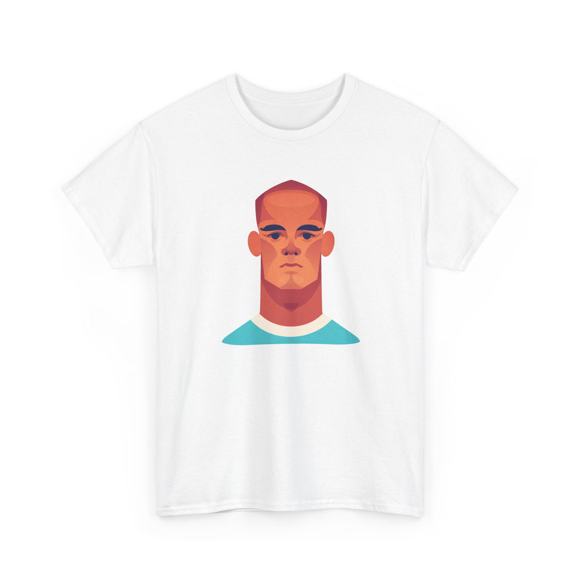 Vinny Kompany Manchester City Legend Minimalist Portrait Tee — Bold Stylized Face Graphic T-Shirt