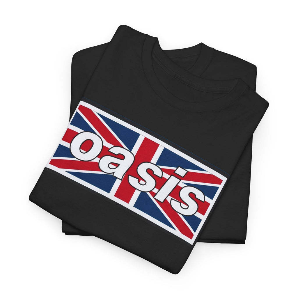 Oasis Union Jack Tee — British Rock Band Vintage-Inspired T-Shirt