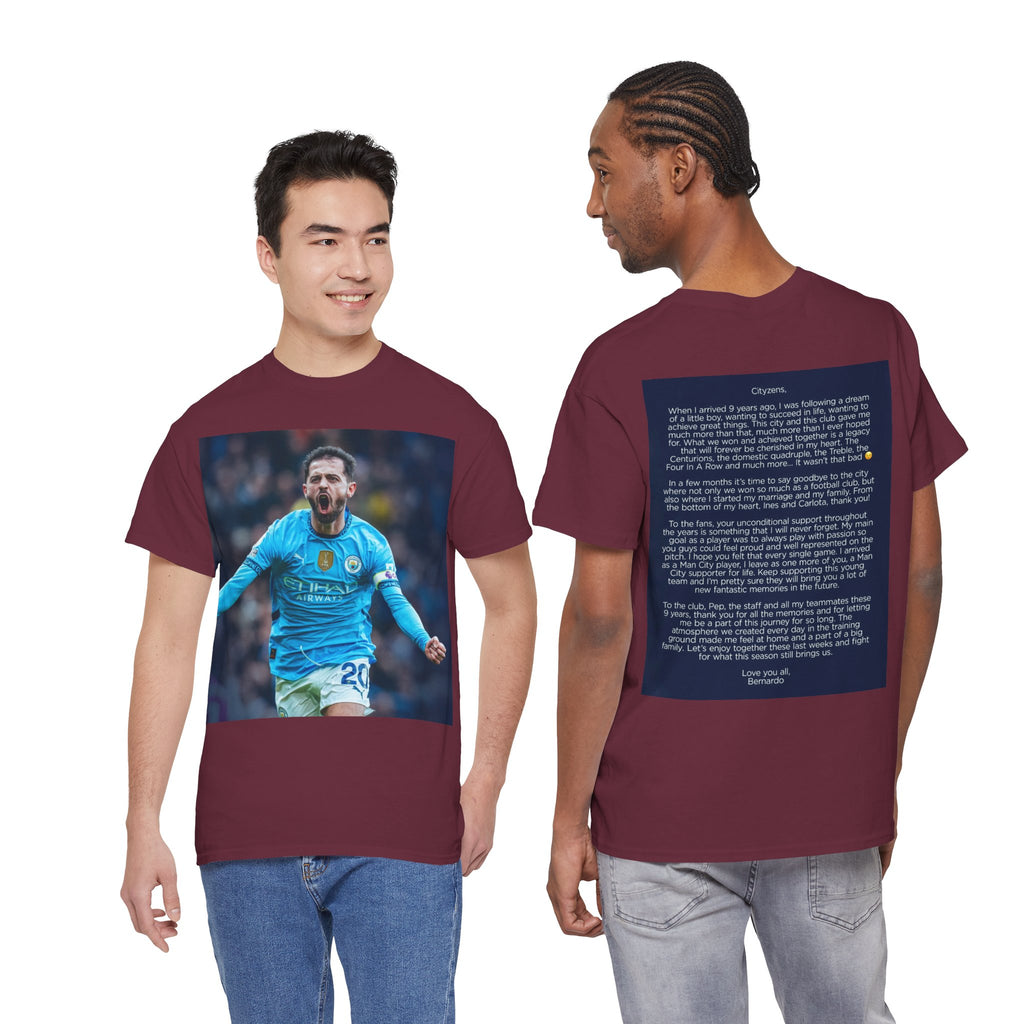 Bernardo Silva Tribute Tee – Inspirational Letter & Celebrating Goal Moment