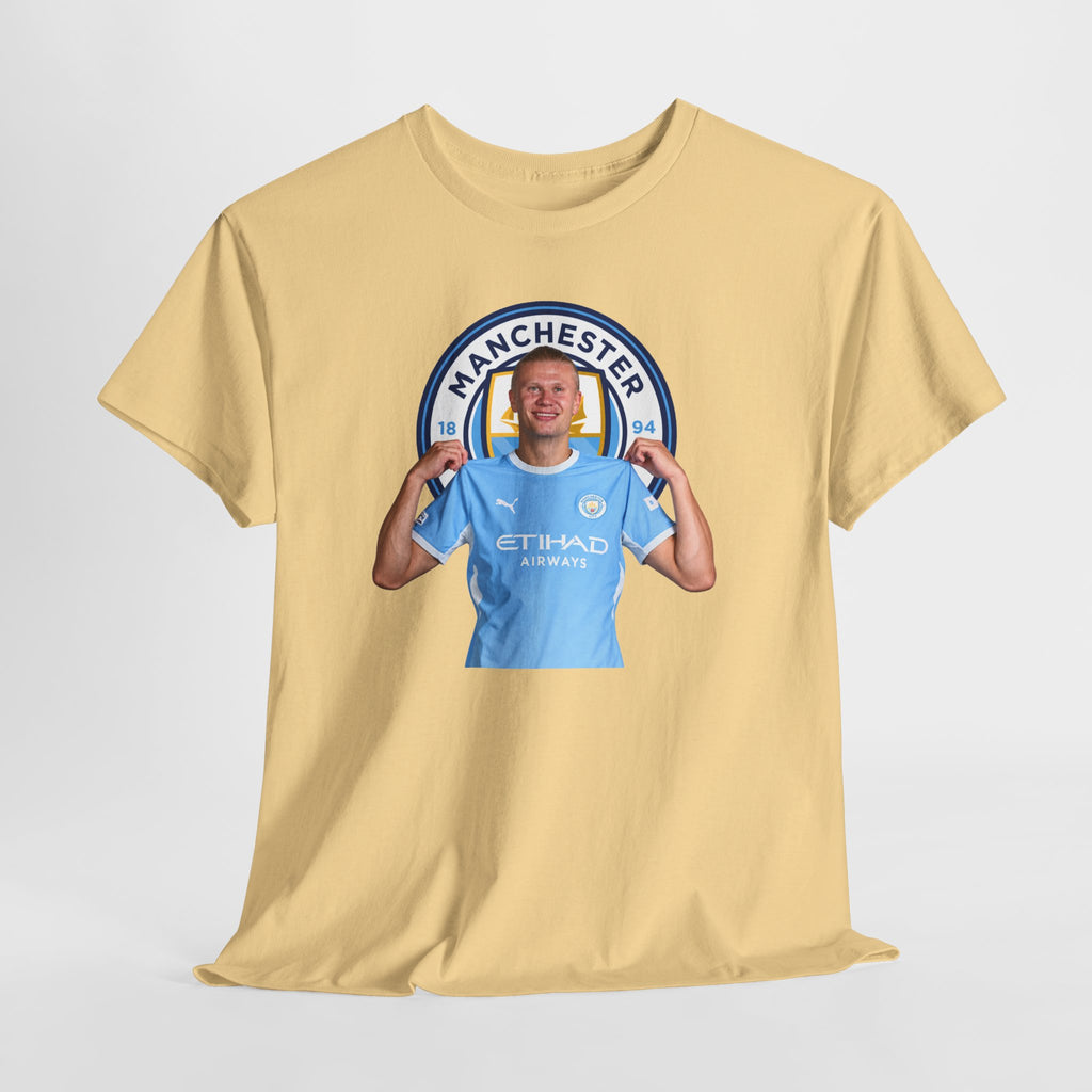 Manchester City Erling Haaland Inspired Cotton T-Shirt Tee — Player Celebratory Graphic T-Shirt