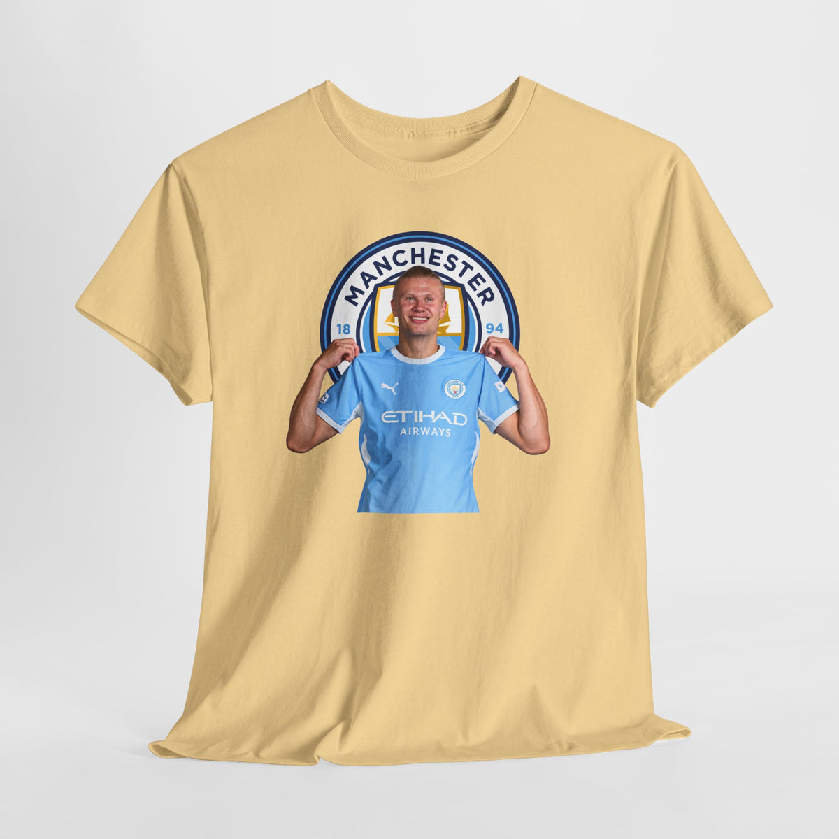 Manchester City Erling Haaland Inspired Cotton T-Shirt Tee — Player Celebratory Graphic T-Shirt