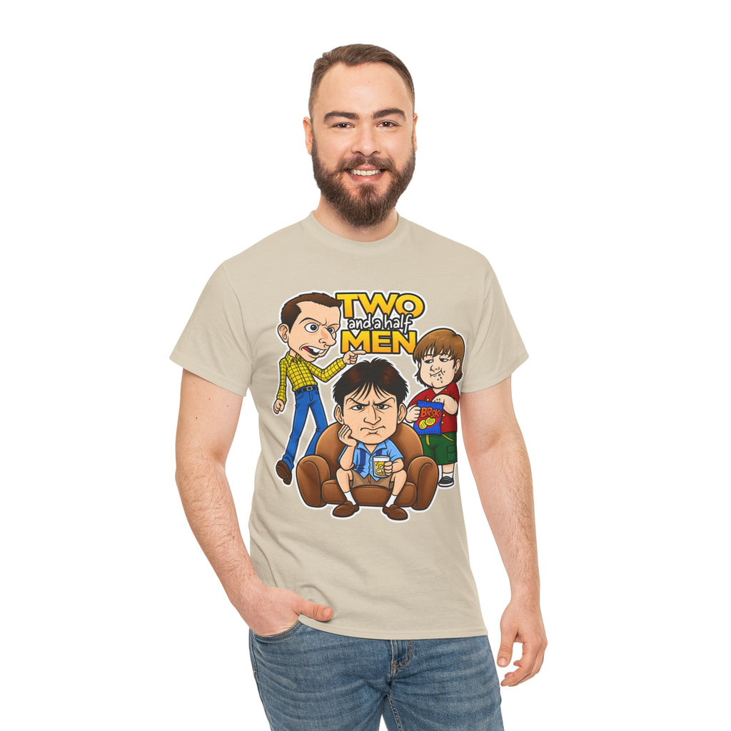 Two and a Half Men Inspired Cartoon Tee — Retro TV Comedy Graphic T-Shirt