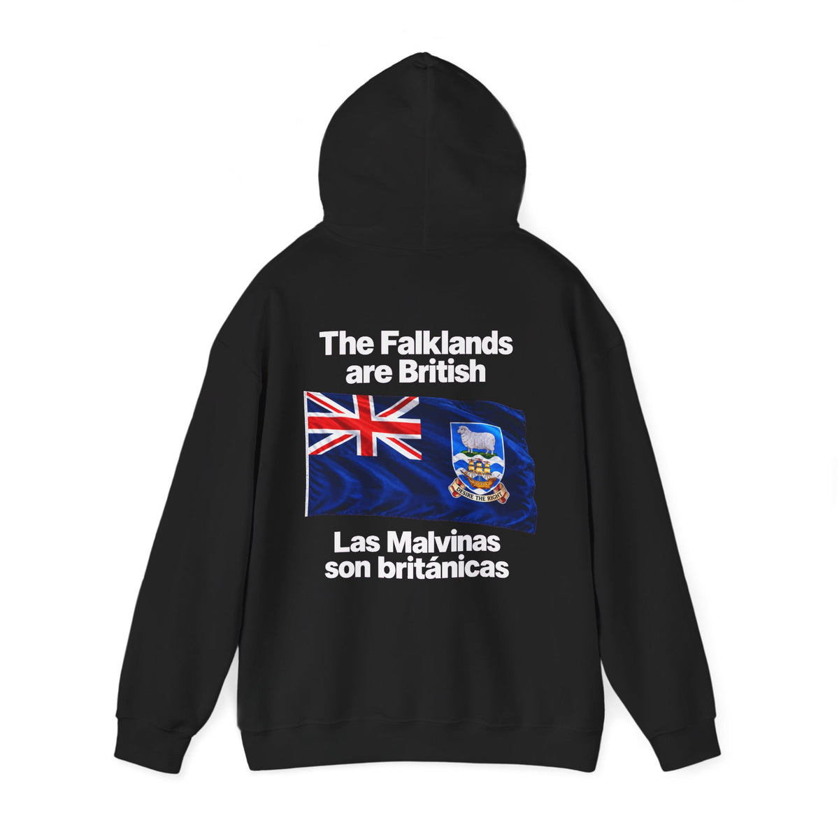 Falklands Are British Hoodie – Bilingual 'Las Malvinas son británicas' Flag Pullover