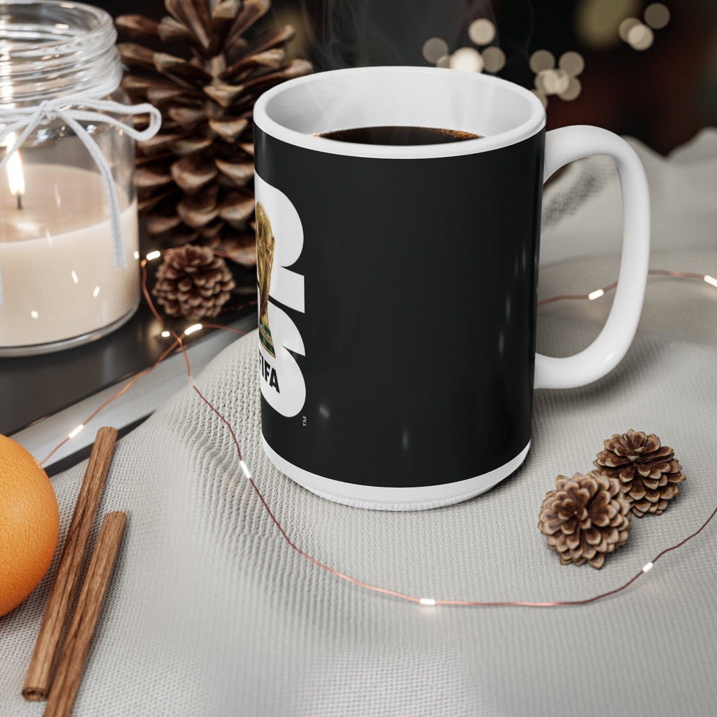 FIFA World Cup Trophy / Black Logo Ceramic Coffee Mug – 11oz & 15oz