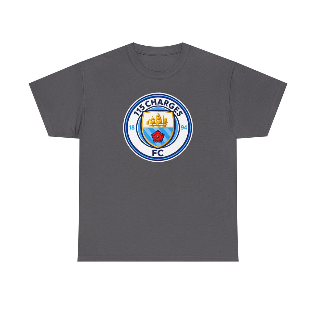 115 Charges FC Crest Cotton Tee — Vintage Blue Club Logo T-Shirt