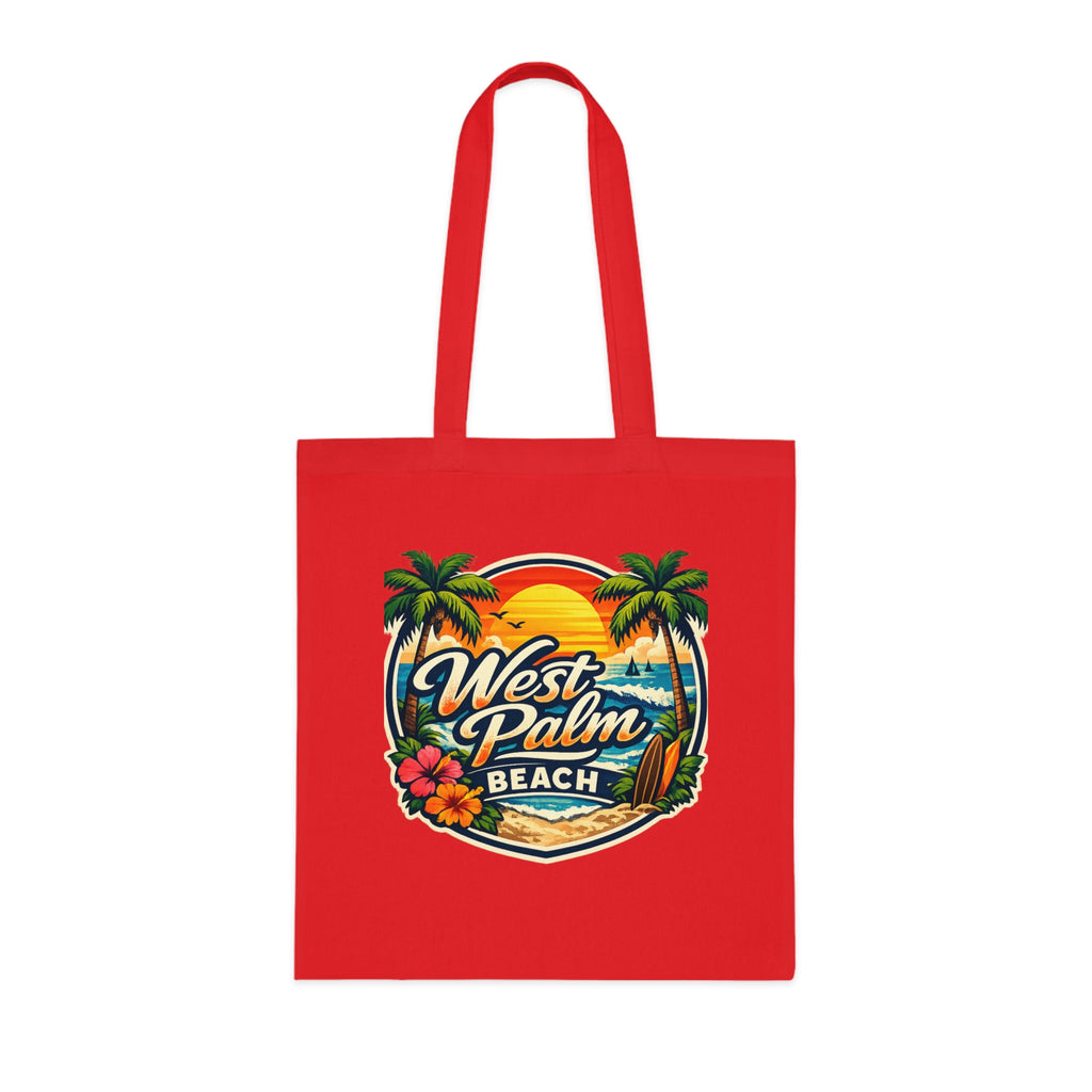 Rio de Janeiro / West Palm Beach Beach Tote — Retro Tropical Cotton Tote Bag
