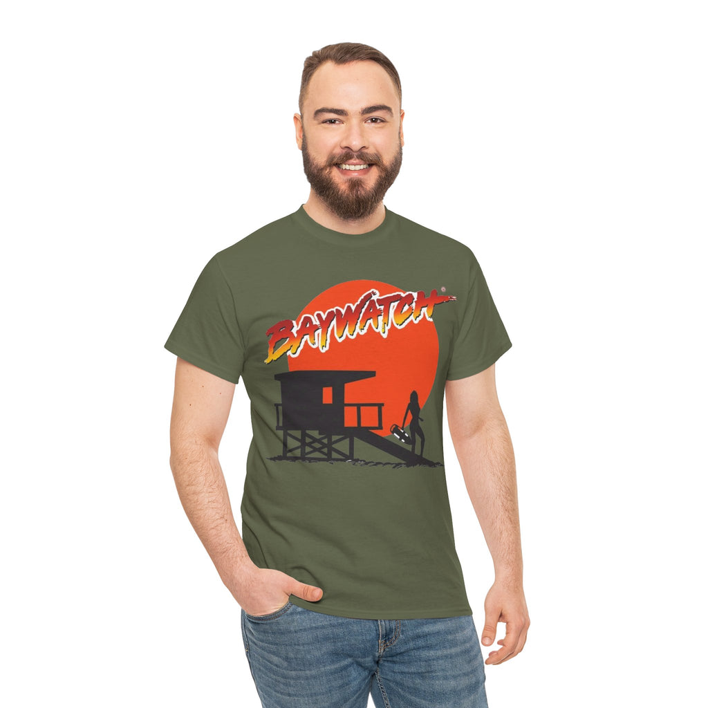 Baywatch Lifeguard Sunset Cotton T-Shirt