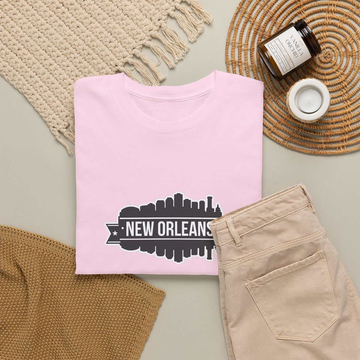New Orleans Skyline T-Shirt – Retro Badge Cityscape Tee