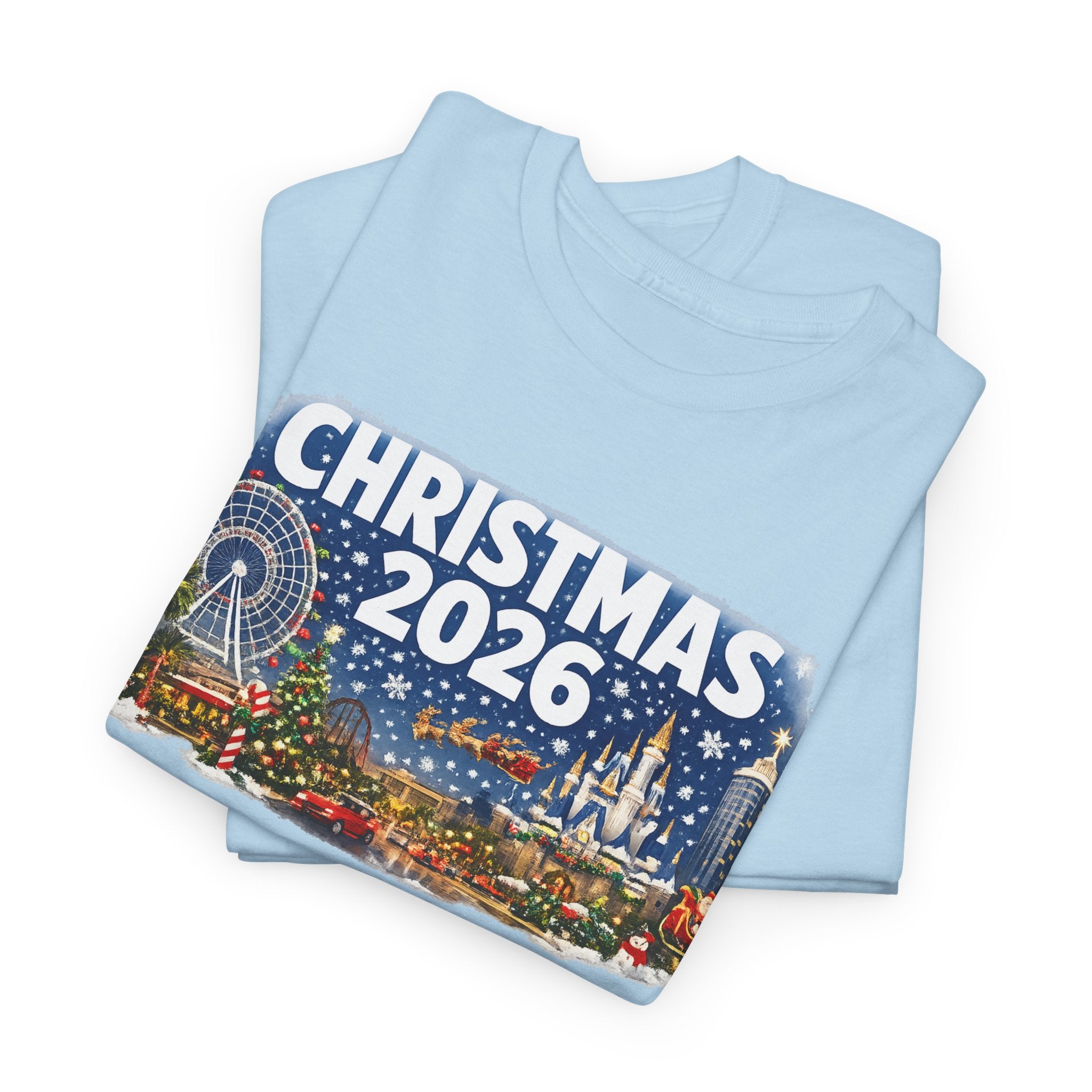 Christmas 2026 Holiday Tee — Festive Winter Village Graphic T-Shirt