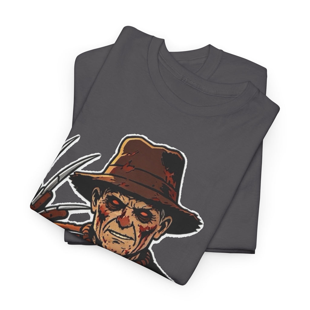 Freddy Krueger Horror Tee — Vintage Striped Nightmare Graphic