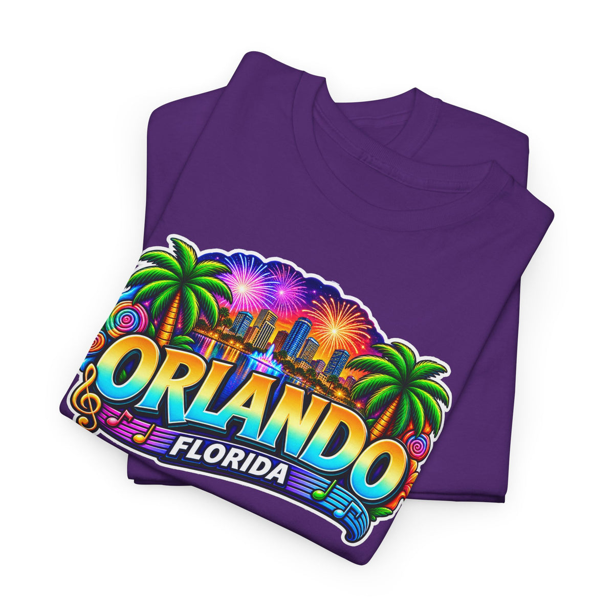 Orlando Florida Retro Sunset Palm Cotton T-Shirt