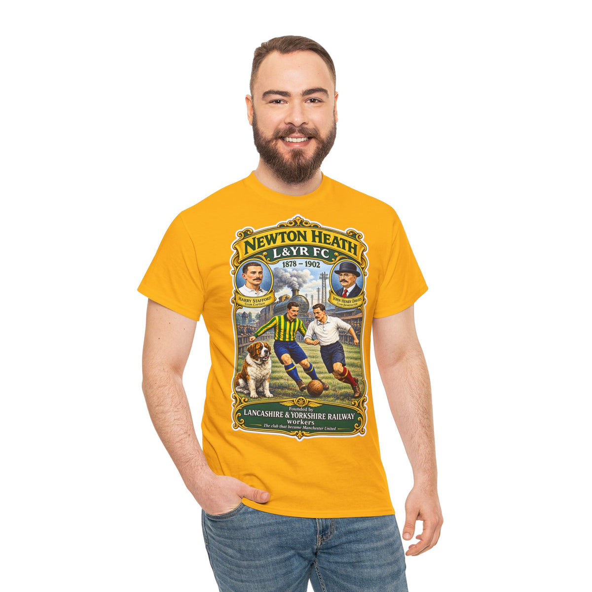 Newton Heath L&YR FC Vintage Football Tee — Lancashire & Yorkshire Railway Soccer Shirt