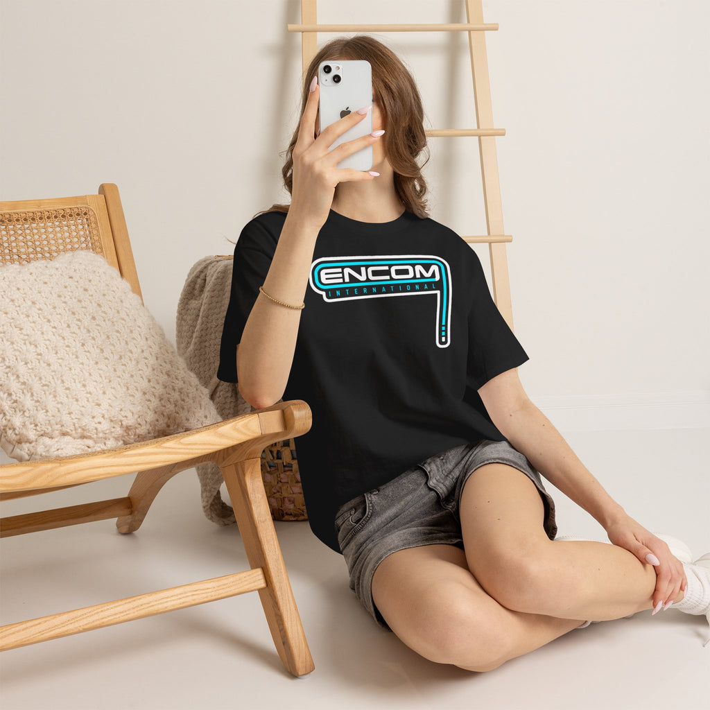 ENCOM International Logo Cotton T-Shirt — Retro Tech Gaming Tee