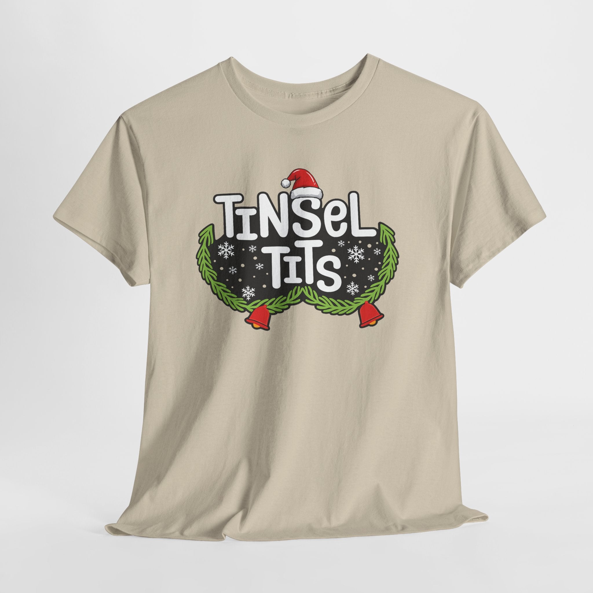 T-Shirt — "Tinsel Tits" Funny Christmas Wreath Holiday Tee